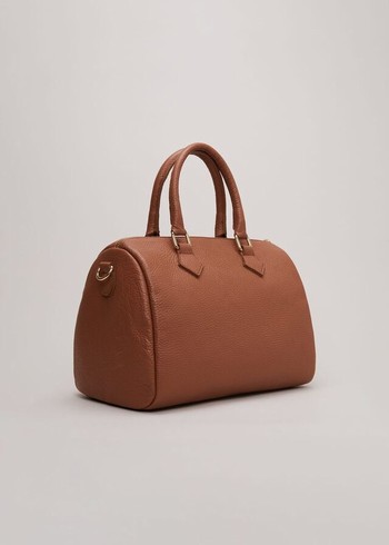 Phase Eight Brown Leather Bowling Bags Brown Canada | QSBTMV-160